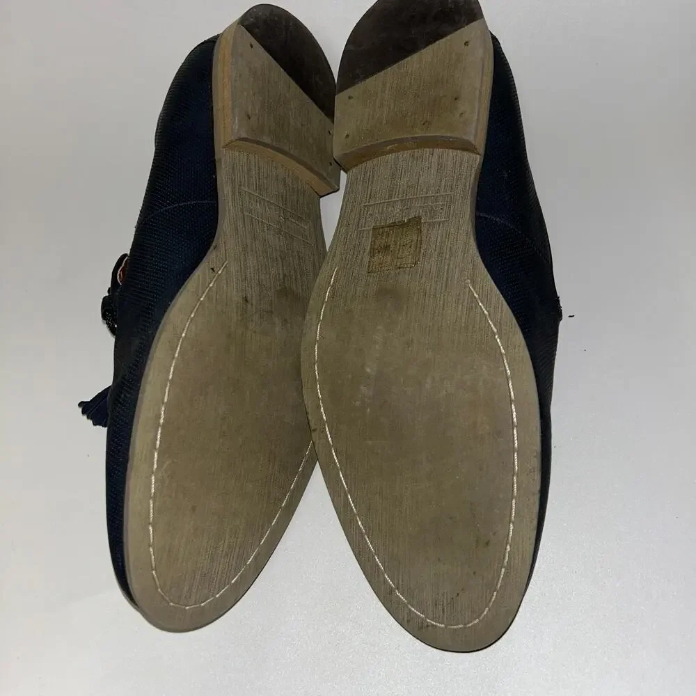 Call It Spring Navy Blue Slip-On Tassel Tie Loafer Shoes Men's Size 10